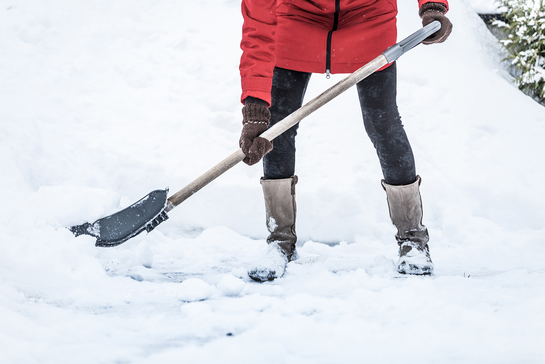 vacances pelleter la neige